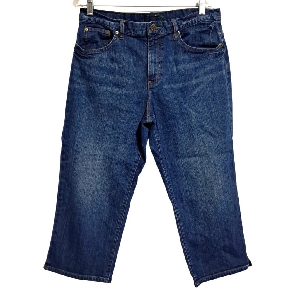 Lauren Jeans Co. Capri Jeans Womens Size 12 Denim Straight-Leg Blue Cotton Casua